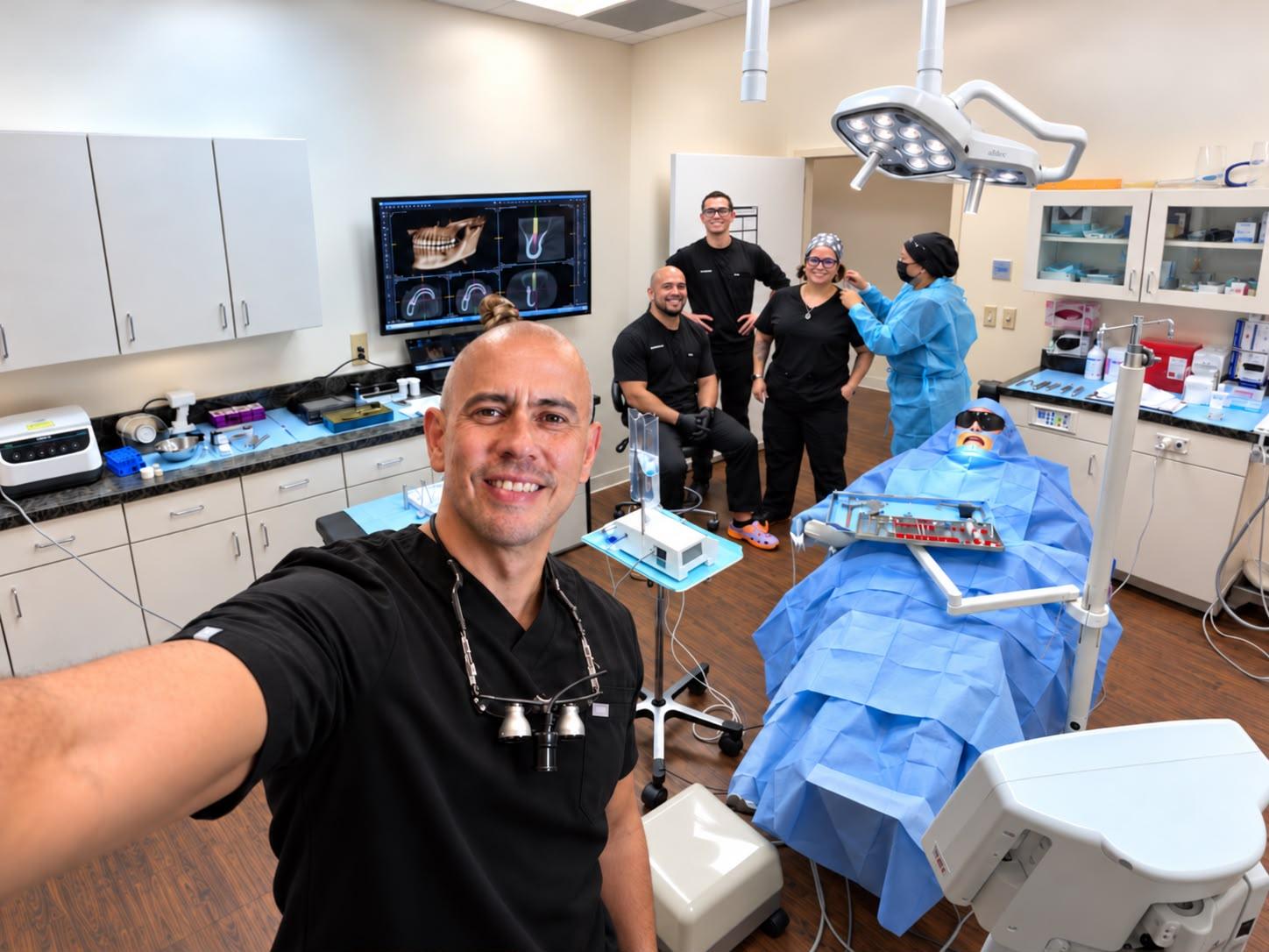 Dr. Omar Vera y su equipo en el quirófano